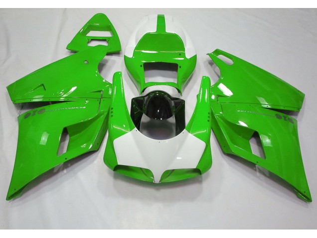 1993-2005 Gloss Green & White Ducati 996 748 916 998 Motorcycle Fairings