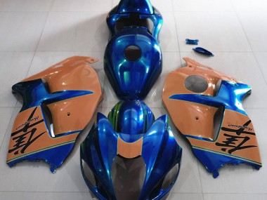 1997-2007 Gloss Blue and Desert Tan Suzuki GSXR 1300 Motorcycle Fairings