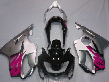 1999-2000 Gloss Silver & Pink Honda CBR600 F4 Motorcycle Fairings