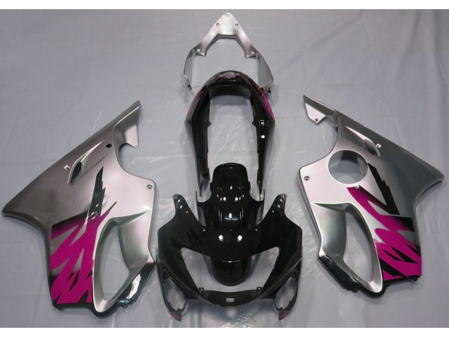 1999-2000 Gloss Silver & Pink Honda CBR600 F4 Motorcycle Fairings