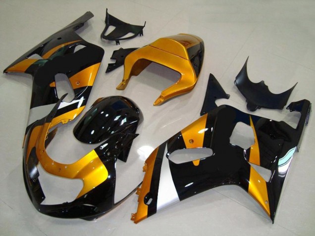 2001-2003 Gold and Black Suzuki GSXR 600-750 Motorcycle Fairings