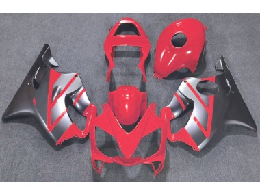 2001-2003 Red and Matte Silver Honda CBR600 F4i Motorcycle Fairings