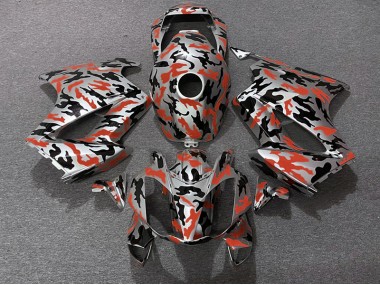 2002-2012 Red Camo Honda VFR800 Motorcycle Fairings