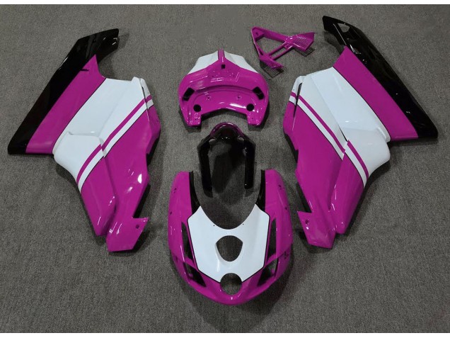 2003-2004 Gloss Pink & White Ducati 749 999 Motorcycle Fairings