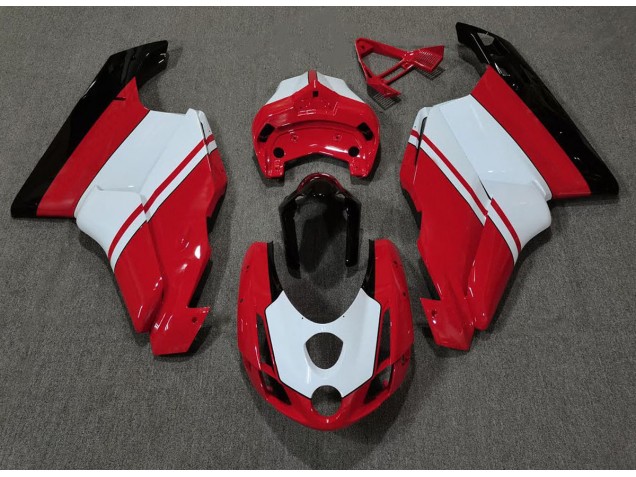 2003-2004 Gloss Red & White Ducati 749 999 Motorcycle Fairings