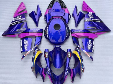 2004-2005 Blue and Pink Trickstar Kawasaki ZX10R Motorcycle Fairings