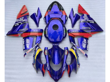 2004-2005 Blue and Red Trickstar Kawasaki ZX10R Motorcycle Fairings