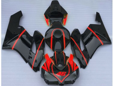 2004-2005 Gloss Black & Red Honda CBR1000RR Motorcycle Fairings