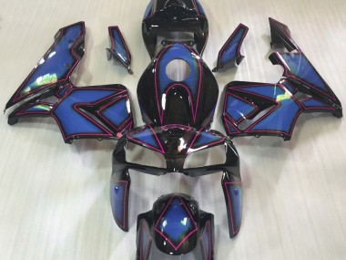 2005-2006 Deep Blue & Pink Outline Honda CBR600RR Motorcycle Fairings