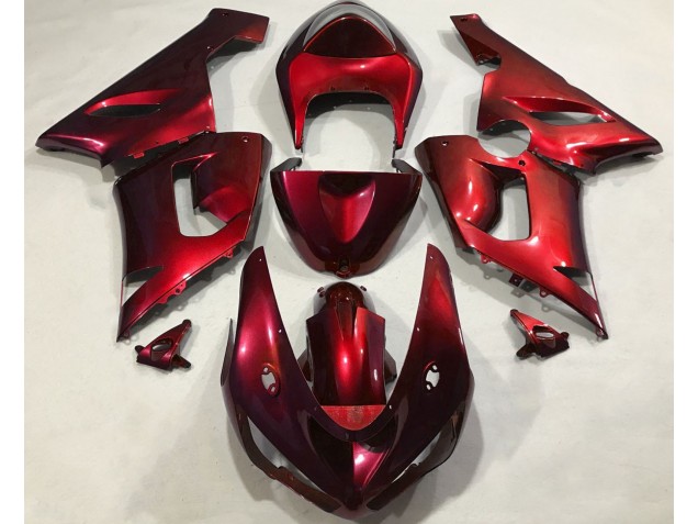 2005-2006 Metallic Red Kawasaki ZX6R Motorcycle Fairings