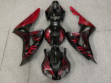 2006-2007 Gloss Red Flame Honda CBR1000RR Motorcycle Fairings