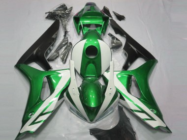 2006-2007 Gloss White and Green Honda CBR1000RR Motorcycle Fairings