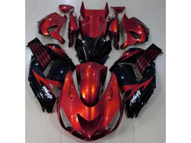 2006-2011 Gloss Red and Black Kawasaki ZX14R Motorcycle Fairings