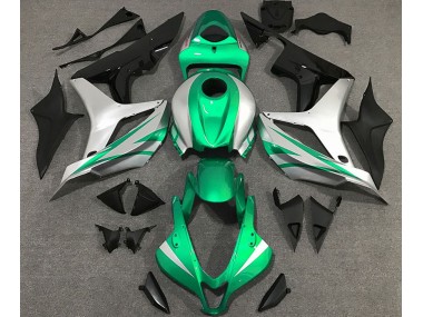 2007-2008 Bright Green and Silver OEM Style Honda CBR600RR Motorcycle Fairings