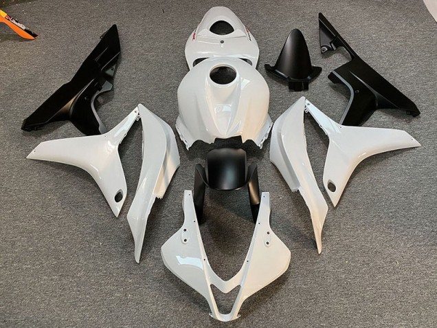 2007-2008 Clean White and Black Honda CBR600RR Motorcycle Fairings