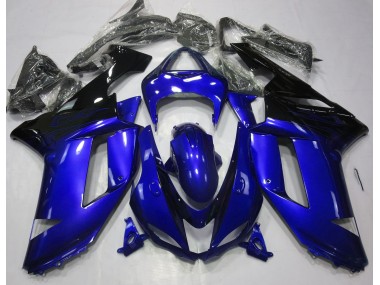 2007-2008 Gloss Blue & Black Kawasaki ZX6R Motorcycle Fairings