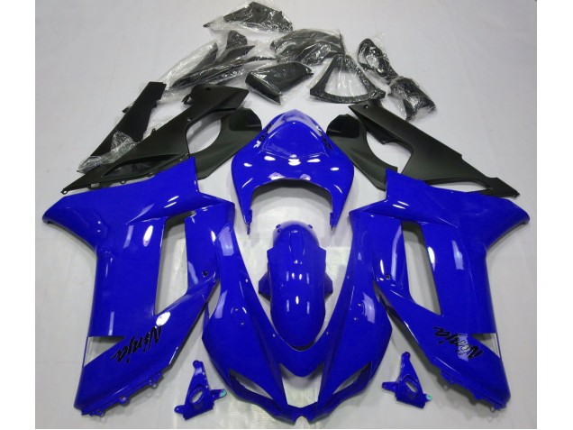 2007-2008 Gloss Blue Kawasaki ZX6R Motorcycle Fairings