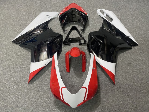 2007-2012 Gloss Red White and Black Ducati 848 1098 1198 Motorcycle Fairings