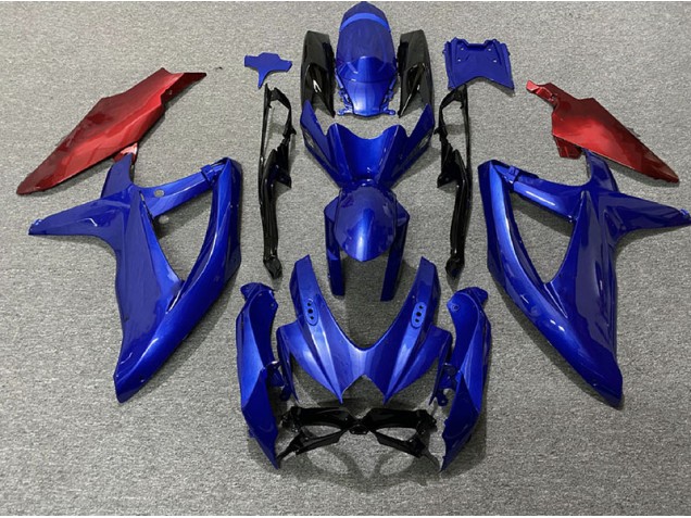 2008-2010 Dark Blue and Red Suzuki GSXR 600-750 Motorcycle Fairings