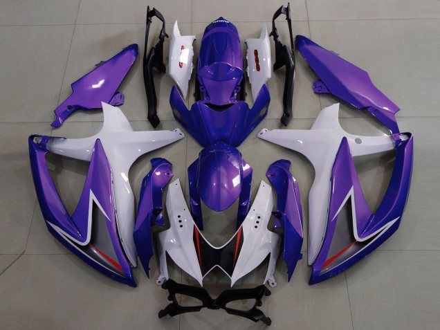 2008-2010 Gloss Purple & White Suzuki GSXR 600-750 Motorcycle Fairings