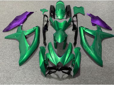 2008-2010 Green and Purple Suzuki GSXR 600-750 Motorcycle Fairings