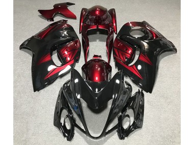 2008-2019 Gloss Black and Deep Red Suzuki GSXR 1300 Motorcycle Fairings