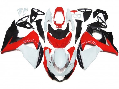 2009-2016 Gloss Red with White and black Suzuki GSXR 1000 Motorcycle Fairings