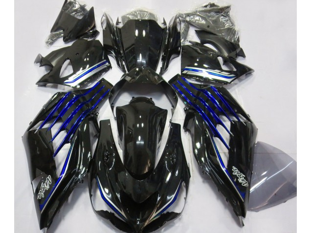 2012-2019 Gloss Black & Blue Kawasaki ZX14R Motorcycle Fairings