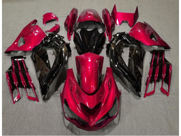 2012-2019 Gloss Red and Black Kawasaki ZX14R Motorcycle Fairings