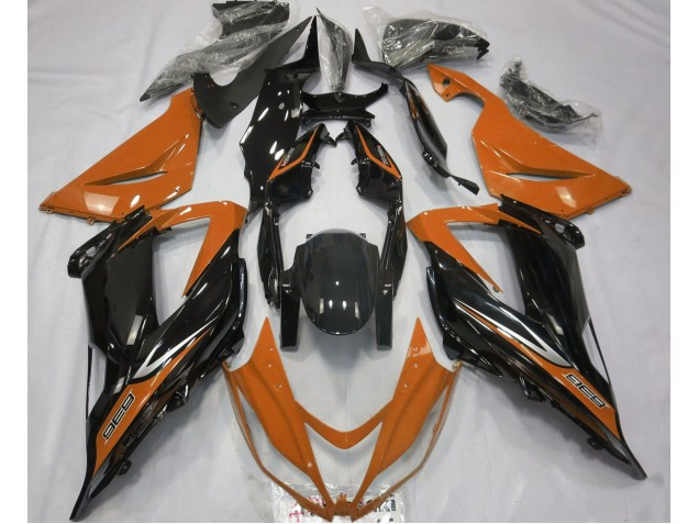 2013-2018 Black and Orange Kawasaki ZX6R Motorcycle Fairings