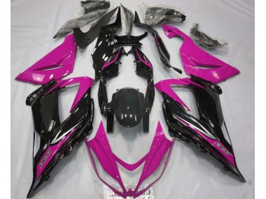 2013-2018 Black and Pink Kawasaki ZX6R Motorcycle Fairings