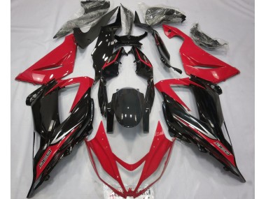 2013-2018 Black and Red Kawasaki ZX6R Motorcycle Fairings