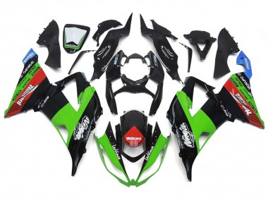 2013-2018 MotoCard Green and Black Kawasaki ZX6R Motorcycle Fairings