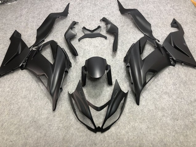 2013-2018 Plain Matte Black Kawasaki ZX6R Motorcycle Fairings